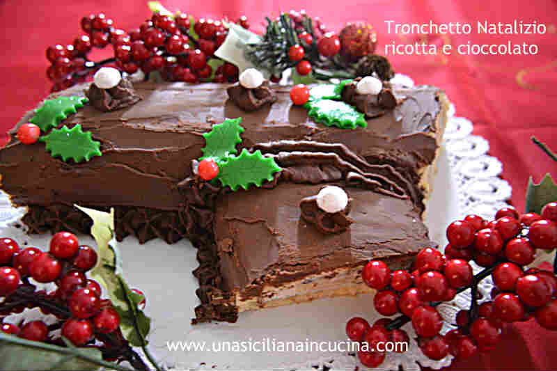 Tronchetto ricotta e cioccolato