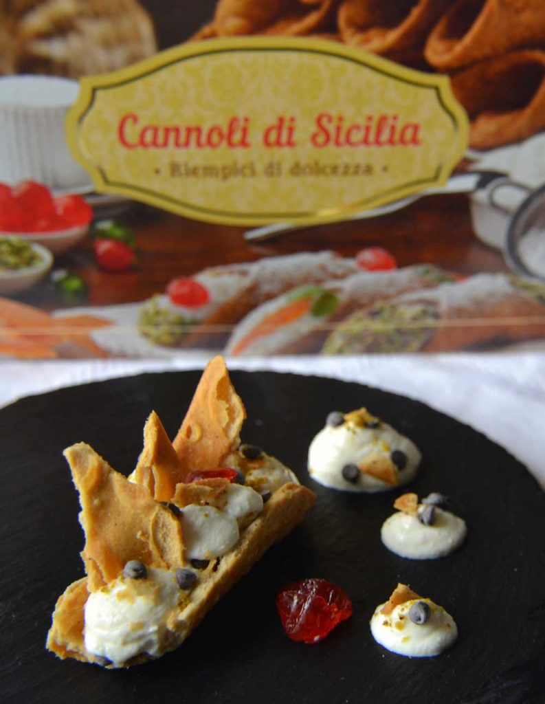 cannolo scomposto alla ricotta
