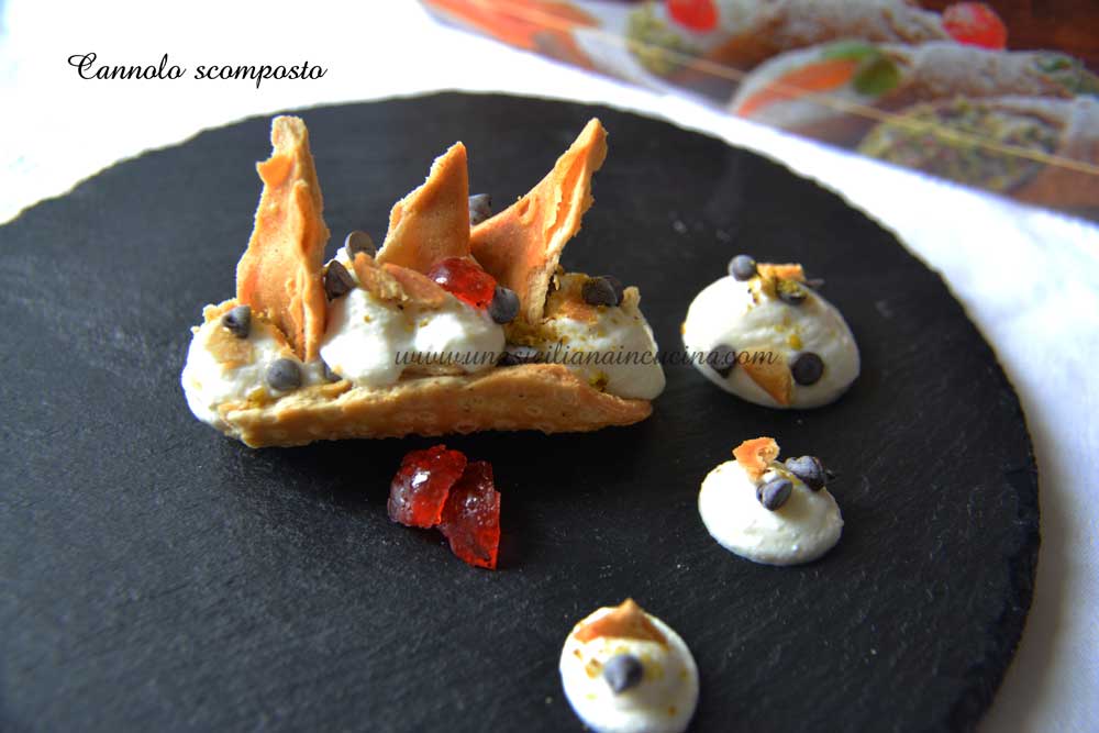 cannolo scomposto alla ricotta