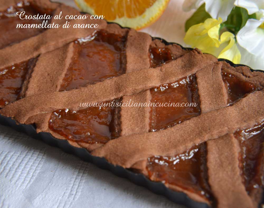 Crostata al cacao con marmellata di arance 