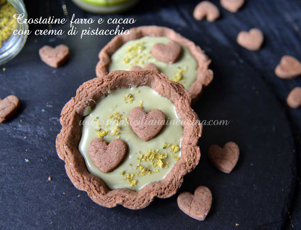 Crostatine farro cacao e pistacchio