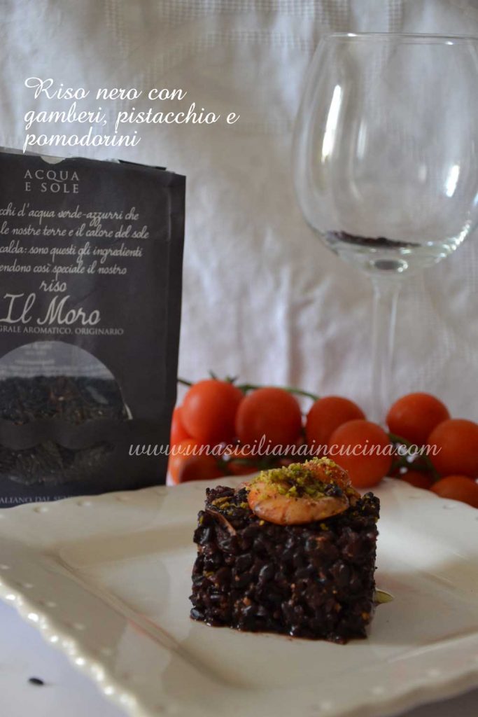 Riso nero gamberi pistacchio pomodorini Riso nero gamberi pistacchio pomodorini