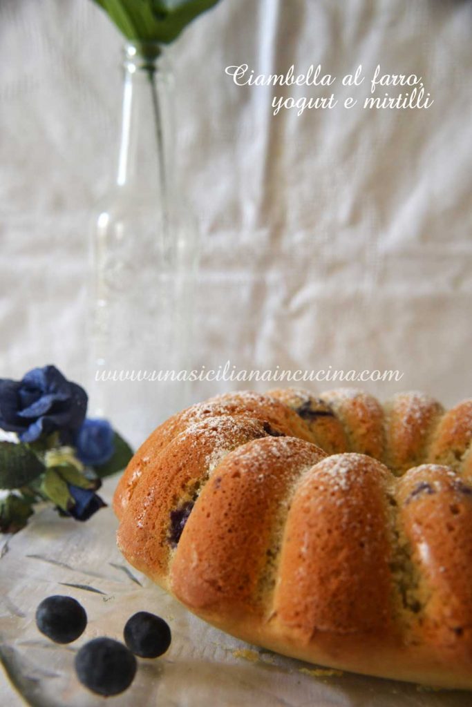 Ciambella al farro yogurt e mirtilli