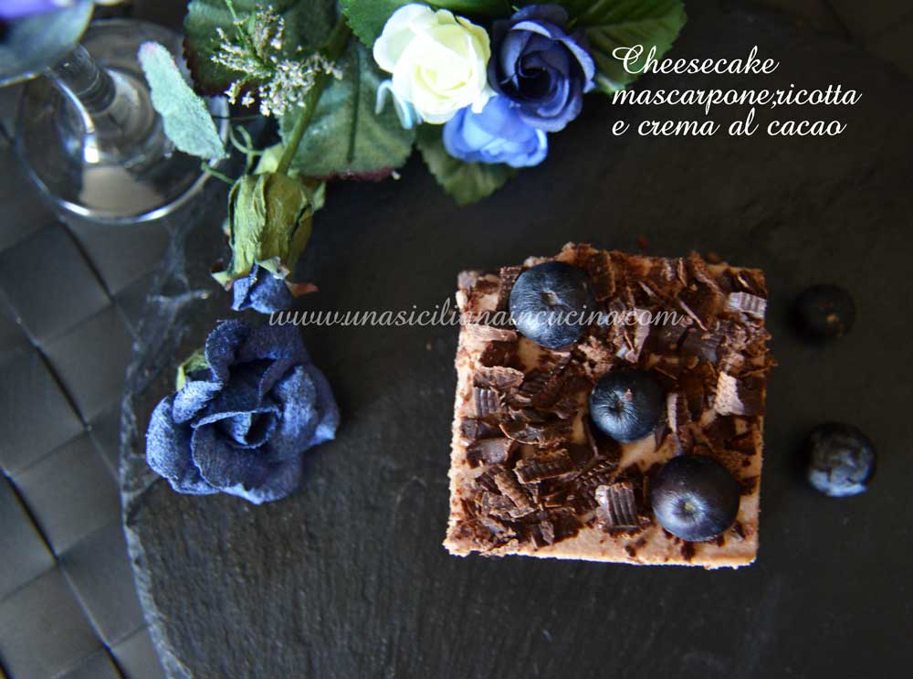 Cheesecake mascarpone ricotta crema al cacao