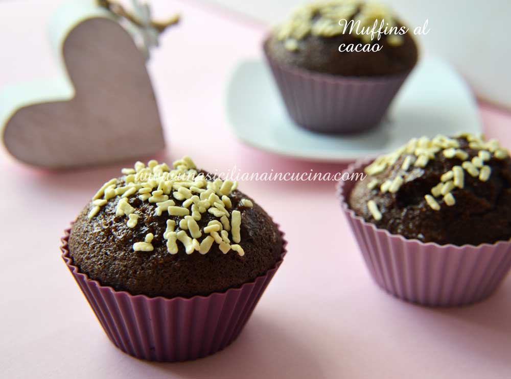Muffins al cacao all acqua Muffins al cacao all acqua