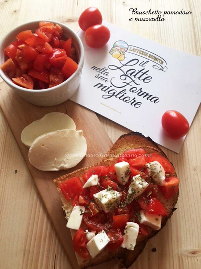 Bruschette pomodoro e mozzarella 