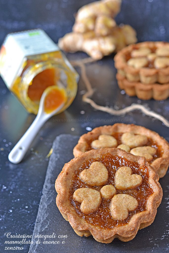 Crostatine integrali marmellata di arance e zenzero