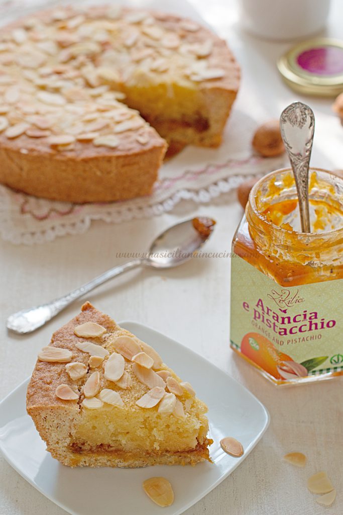 Torta integrale frangipane e marmellata arance
