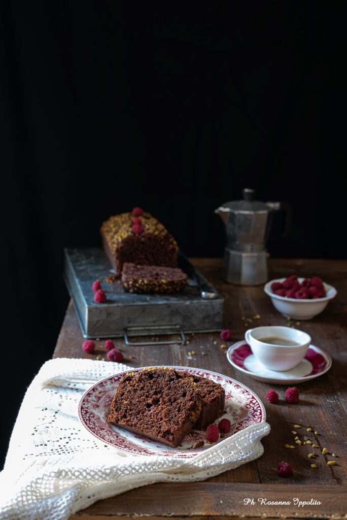 Plumcake cacao e lamponi